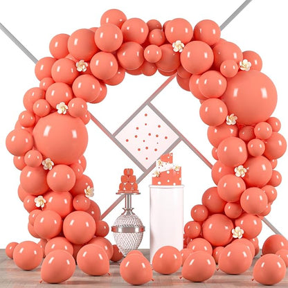 Voircoloria 90pcs Coral Red Balloons Garland Arch Kit, 18 12 10 5 Inch | by Voircoloria