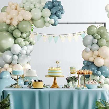 Dusty Blue Sage Green Balloon Arch Kit - Image 2