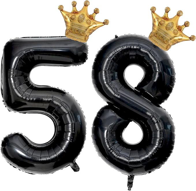 40 inch Large Black 58 Balloon Number by Unknown