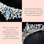 Didder Blue Opal Tiara Crowns for Women Girls, Princess Crown with Combs Tiaras for Women Girls Wedding Crowns for Brides Headband Prom Birthday Gift Halloween Costumes Hair Accessories