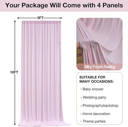 20ftx10ft Wrinkle Free Light Pink Backdrop Curtains - Image 6
