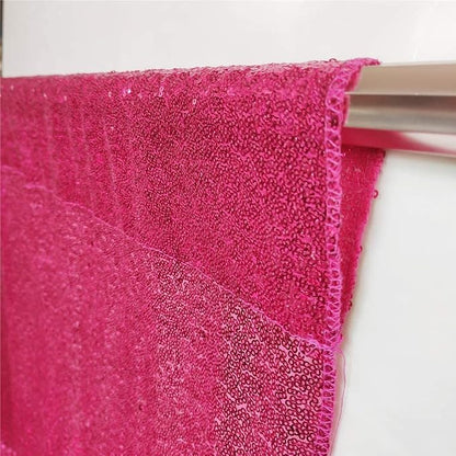 Eternal Beauty Hot Pink Sequin Backdrop Curtains, 4 Panels 2x8FT | 3mm Sparkle - Image 7