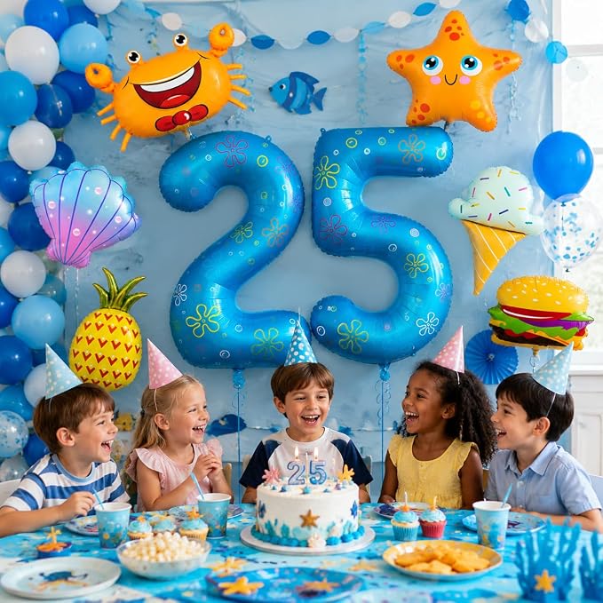 Number 25 DIY Balloon Set 40 Inch Ocean Theme Birthday Decorations - Image 3