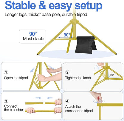 EMART Backdrop Stand 10x8.5ft Photo Studio Adjustable Background Stand Support - Image 5
