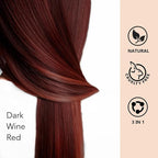 Dark Wine Red Hair Dye Shampoo 3 in 1, Dark Burgundy for Men & Women Hair Colors in Minutes, Shampoo Para Canas Long-Lasting 16.9 Fl Oz (Dark wine red)