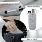 Heat Resistant Silicone Mat Pouch for Hair Styling Tools, Curling and Flat Irons Non-Slip Travel Cover, Small Portable Straightener Pad for Curler Wands Storage, Hot Waver (Grey)
