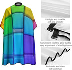 Soft Professional Hair Cutting Cape with Adjustable Closure Barber Cape Rainbow Colorful Blocks