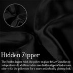 Mulberry Silk Pillowcases Set of 2, Both Sides Real Silk Pillow Covers for Hair and Skin Prevent Acne Pillowcase Organic Silk Pillowcase 2 Pack with Hidden Zipper, Black, King (20"×36")