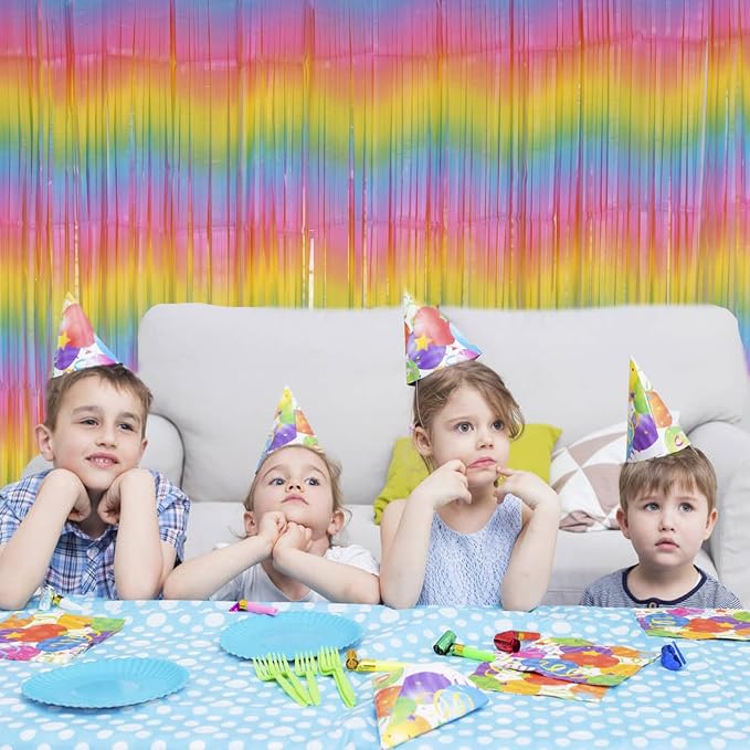PIGETALE Pastel Rainbow Foil Fringe Curtains - Image 7