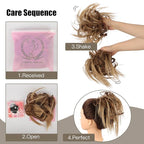 HMD Tousled Updo Messy Bun Hair Piece Hair Extension Ponytail With Elastic Rubber Band Updo Bun Synthetic Hairpieces for Women