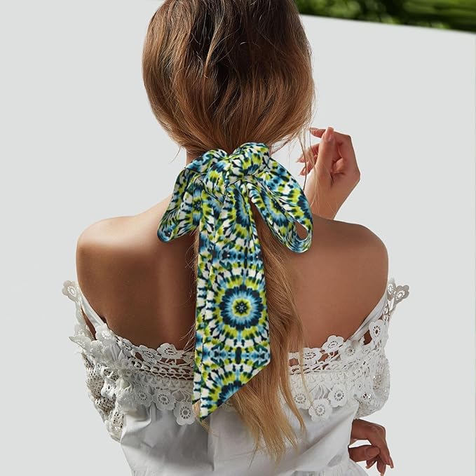 Headbands Hair Band for Women Girls Lady, Beauty Skinny Multi Style Neck Scarf Running Travel Sweat Band Headbands Headpiece Neck Sash Hair Decor, Tie Dye Art