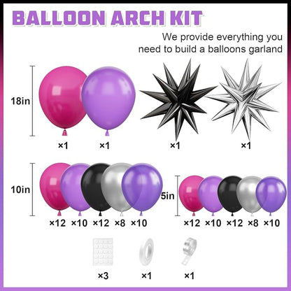 Hot Pink and Purple Balloon Arch Kit - Image 2