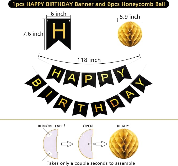 Black Birthday Decorations - Image 3