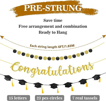Pre-Strung Congratulations Banner Set, Retirement, Engagement Party, Ready to - Image 3