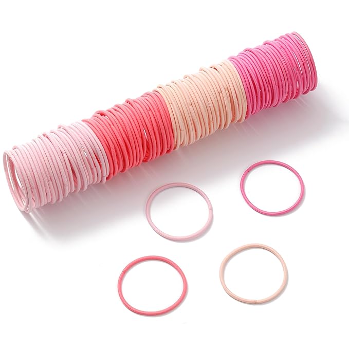 500 PCS Hair Ties for Thin Hair - 2.5mm x 5cm Premium Nylon Black Hair Tie Bulk for Women Girl Small Ponytail Holders Men Hair Elastic Band(Multicolor)