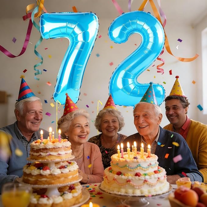 40 Inch Number 72 Balloons for 72nd Birthday Party Decorations, 0-100 Jewelry - Image 2