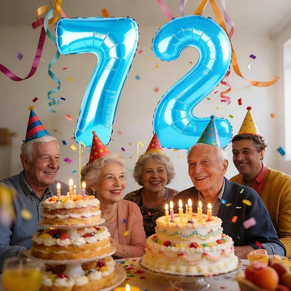 40 Inch Number 72 Balloons for 72nd Birthday Party Decorations, 0-100 Jewelry - Image 2