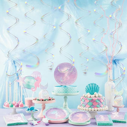 24 PCS Iridescent Hanging Swirl, Shinny Holographic Ceiling Decorations - Image 3