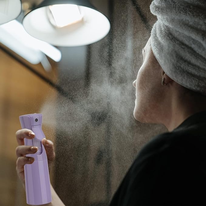 Spray Bottle for Hair (6.8OZ /200ML) Continuous Ultra Fine Mist Sprayer for Hair, Salons, Barber, Plants, Skin Care, Cleaning 1 Pack Purple