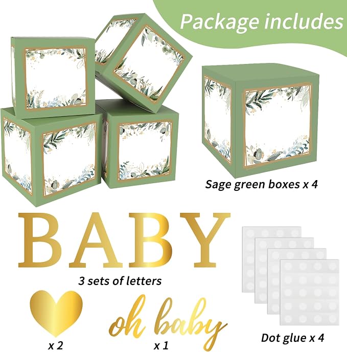 RUBFAC Baby Shower Boxes with Letters - Image 2