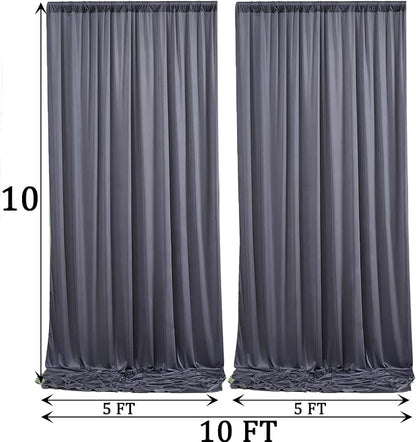 10ft x 10ft Wrinkle Free Charcoal Backdrop Curtains - Image 6