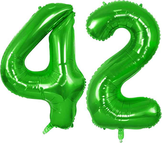Number 42 Balloons for 42nd Birthday Party Decorations, 0-100 Large No.42 by Joycard