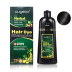 Natural Black Hair Color Shampoo for Gray Coverage, 3 in 1 Herbal Hair Shampoo for Women and Men, 500ML