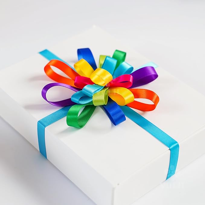 3/8 Inch Satin Ribbon Set – 10 Rolls Rainbow Double Face Ribbon - Image 6