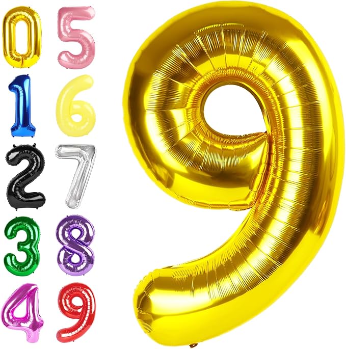 Number 8 Balloons 40 Inch Gold Balloon Birthday Decorations by Argthjy