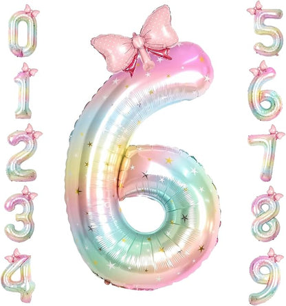 40 Inch Number 6 Balloon Giant Foil Mylar Birthday Party Decor | Giant 40" Foil by TNCDJKPA