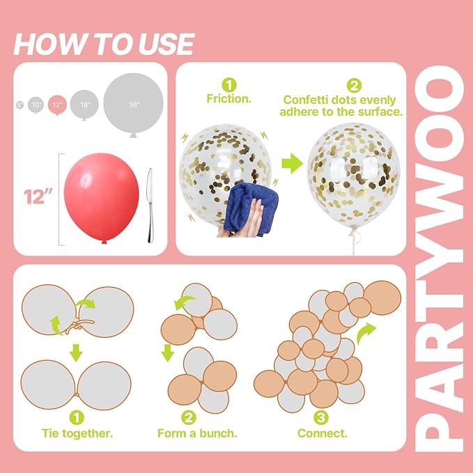 PartyWoo Pastel Rainbow Latex Helium Foil Balloons 66pcs 12 Inch | Balloons - Image 5