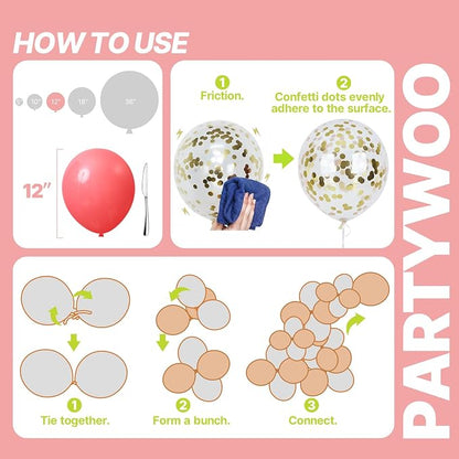 PartyWoo Pastel Rainbow Latex Helium Foil Balloons 66pcs 12 Inch | Balloons - Image 5