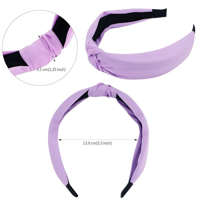 VELSCRUN 5 Pcs Head Bands - Wide Boho Knot Turban Elastic Multicolour Hair Accessories for Women and Girls, Ideal Gifts