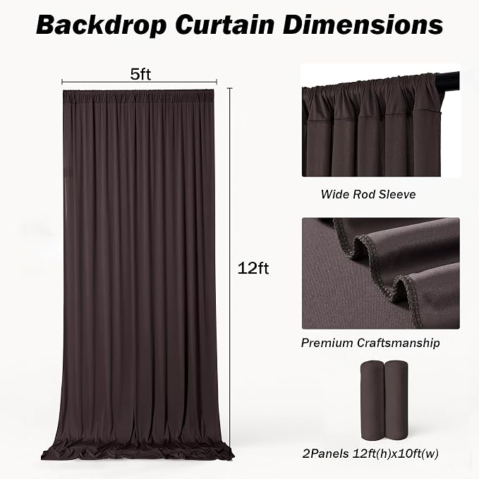 10ft×12ft Brown Backdrop Curtains - Image 7