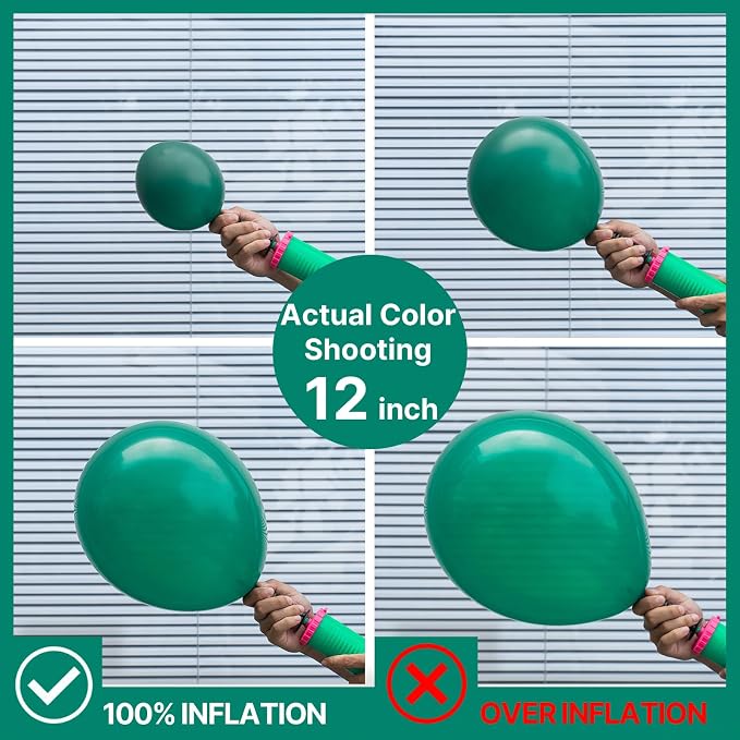 PartyWoo Dark Green Balloons 50pcs Emerald Hunter Forest Green Boho Neutral | - Image 3