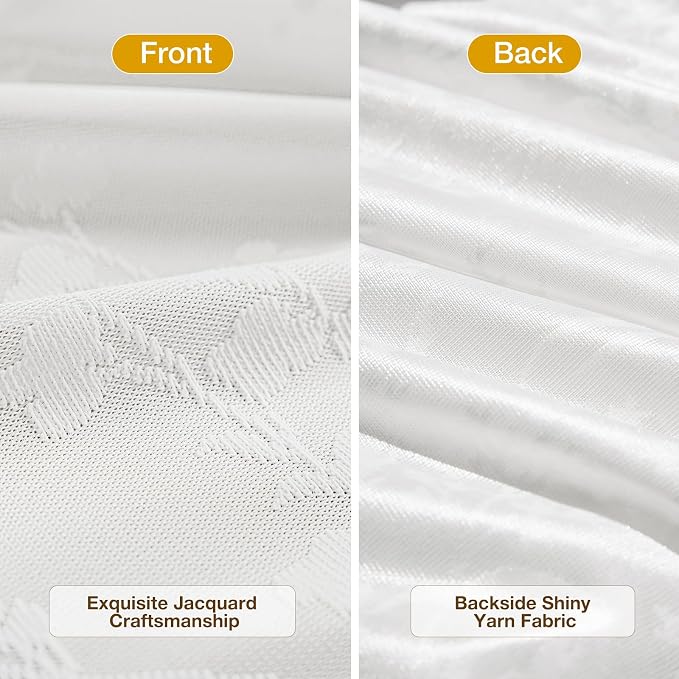 Anmao White Semi Sheer Light Filtering Curtains 84 Inches Long 2 Panels - Image 3