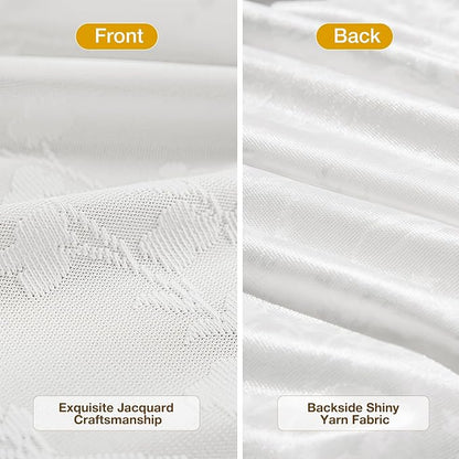 Anmao White Semi Sheer Light Filtering Curtains 84 Inches Long 2 Panels - Image 3