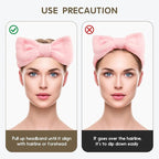 WSYUB Spa Headband and Wristbands for Face Washing,Face Wash Headband and Wristband Set,Black and Pink,6pcs