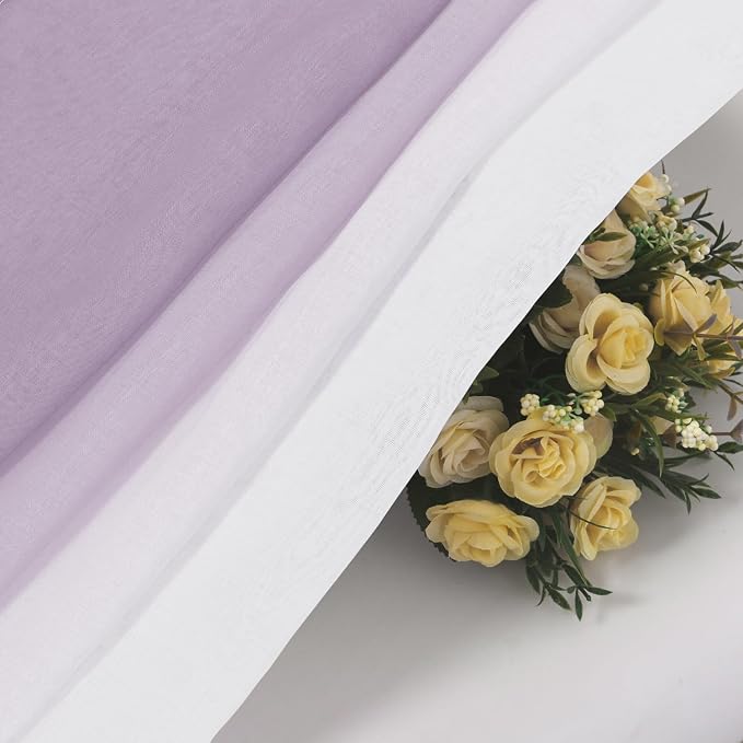 DWCN Faux Linen Ombre Sheer Curtains - Image 6