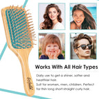 Sofmild Hair Brush-Natural Wooden Bamboo Brush Detangle Paddle Hairbrush for Women Men and Kids Massage Scalp Increase Hair Growth