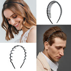 LAPOHI 8 PCS Non Slip Fashion Plastic Headbands with Teeth Skinny Hair Band Combs Hair Hoop Hair Accessory for Women Men Hair Decorations