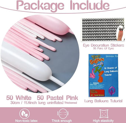 260 Balloons Pastel Pink White - Image 2