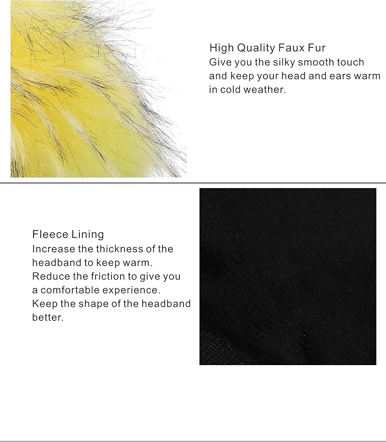 Faux Fur Headband for Women Winter Earwarmer Earmuff with Elastic
