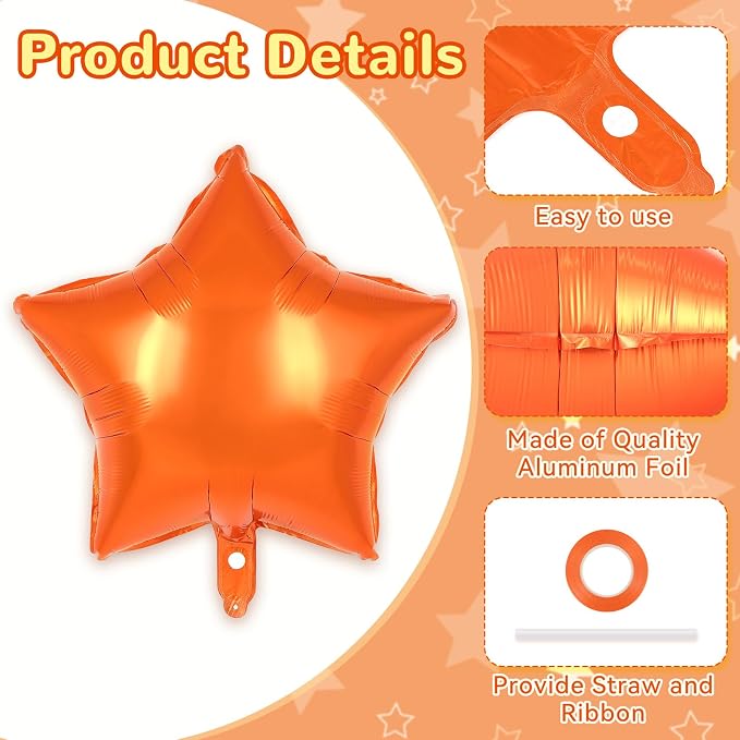 20 Pcs Star Balloons, 18 Inch Mixed Color Star Foil Balloons, Stars Shaped - Image 5