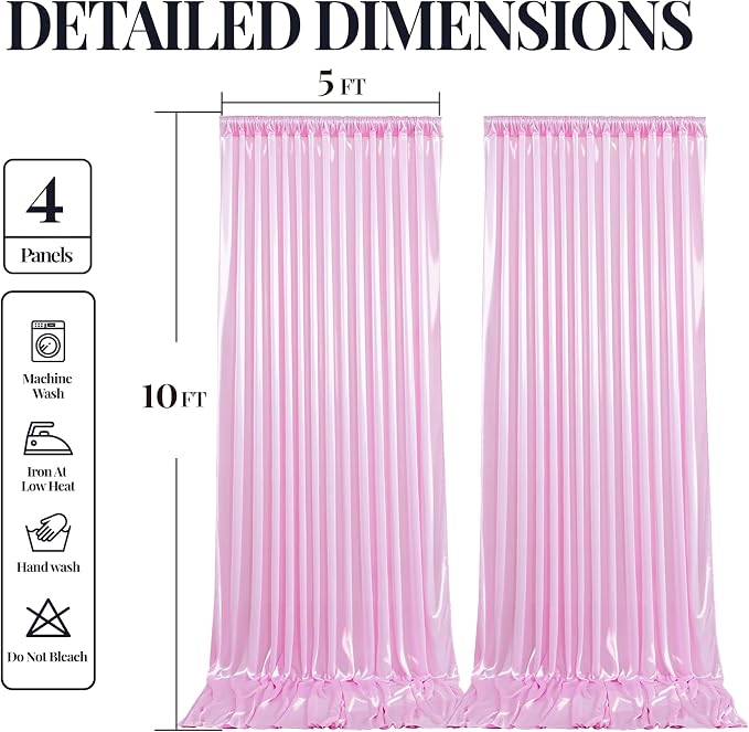 20x10ft Pink Glitter Backdrop Curtain - Image 9