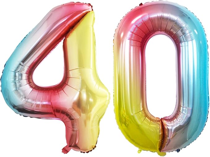 Number 40 Balloons for 40th Birthday Party Decorations, 42 Inch Jumbo Foil by GOER