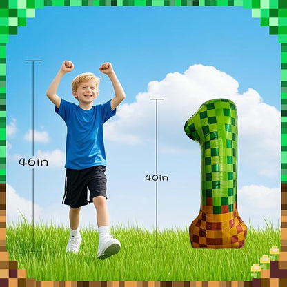 Pixel & TNT Theme 40in Giant Number Balloons - Image 4