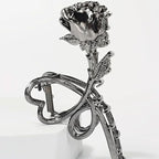 Rose Metal Hair Claw Clips, 1Pc Flower Non-Slip Hair Claw for Thin/Thick Hair - Fashionable Hair Styling Accessory for Women and Girls (Black Rose)