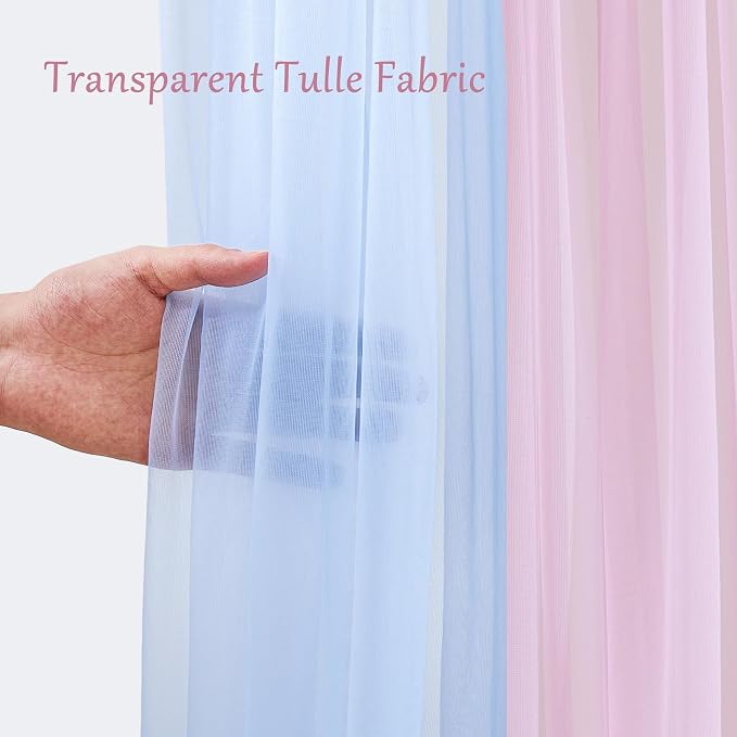 10x10ft Pink Blue Tulle Backdrop Curtain - Image 6