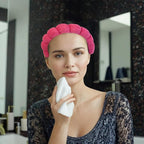 7 Pcs Spa Set, Facial Headband and Wristband Set, Skincare Accessories, College Style Girl Idea Gifts, Hair Accessories for Women and Girls（Hot Pink）